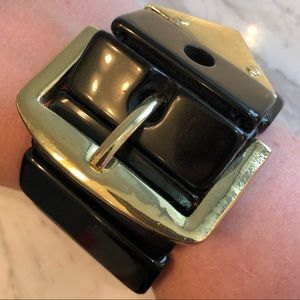 Black and Gold Buckle Bracelet